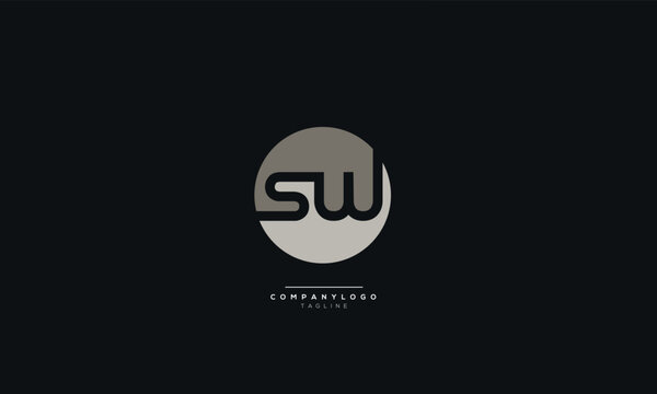 Circular SW Letter Business Logo Design Alphabet Icon Vector Monogram