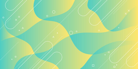 Modern Abstract Background with Wave, Memphis Element and Gradient Color.