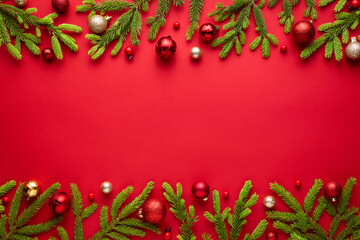 Christmas card with red background