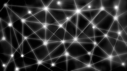 Internet data connectivity network abstract background in black and white