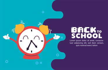 clock cartoon of back to school vector design