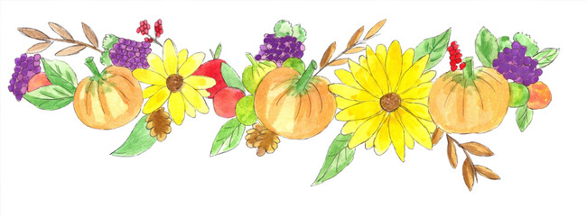 Harvest composition illustration border