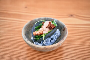 Delicious dish of asian food