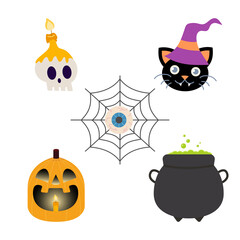 set of halloween elements