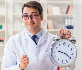Young dentist working in the dentistry hospital