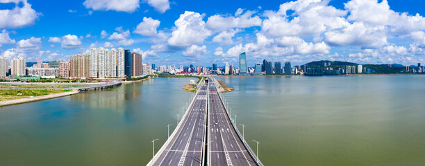 Pearl River Delta Ring Expressway, Cityscape of Zhuhai City, Guangdong Province, China
