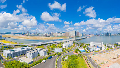 Pearl River Delta Ring Expressway, Cityscape of Zhuhai City, Guangdong Province, China