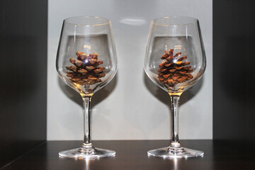 Dried pine nuts in a glass