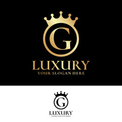 G Letter Luxury Logo Design Template Inspiration, Vector.
