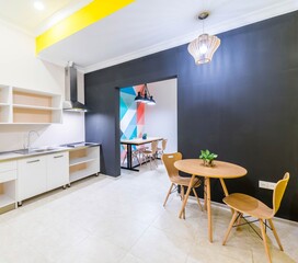 The modern kitchen interior at home