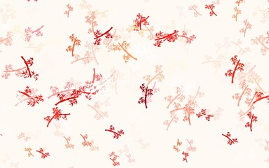 Light Red vector natural backdrop with branches.
