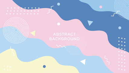 abstract wave memphis background with soft blue and pink pastel Vector illustration