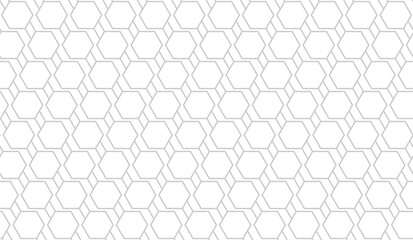 Abstract hexagon pattern background with lines in grey color. Vector illustration.