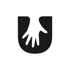 U Letter Hand Logo Design Template Inspiration, Vector.
