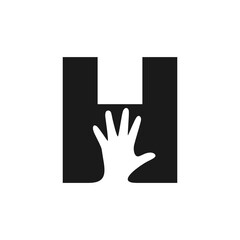 H Letter Hand Logo Design Template Inspiration, Vector.