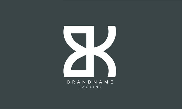 Alphabet letters Initials Monogram logo BK, KB, B and K