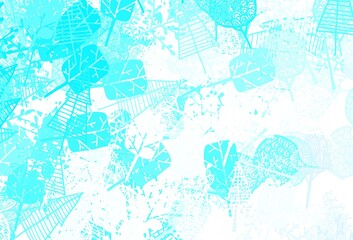Light Blue, Green vector doodle background with trees, branches.