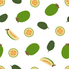 Feijoa. Fresh and healthy food. Patterns