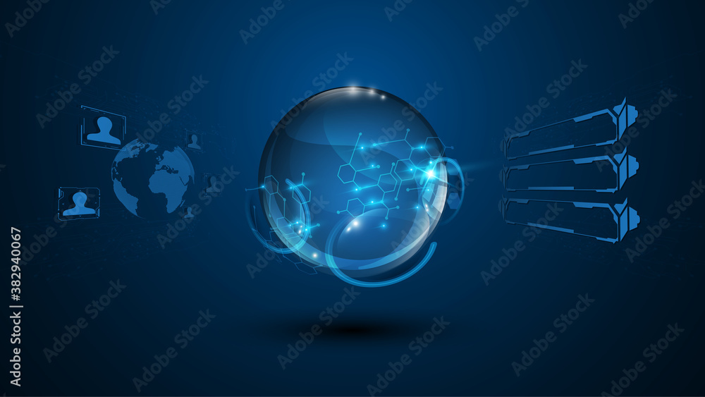 Poster abstract hi tech sphere sci fi innovation concept design background eps 10 vector
