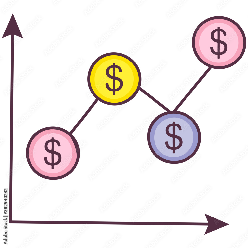 Canvas Prints Financial Graph 