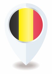 Fototapeta premium Flag of Belgium, location icon for Multipurpose, Kingdom of Belgium.