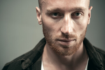 Fototapeta premium Close up portrait of Handsome young man.