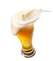 Golden beer splash