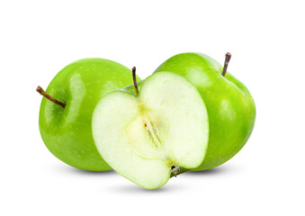 Green apple on white Background