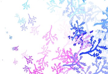 Obraz na płótnie Canvas Light Pink, Blue vector doodle template with branches.
