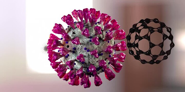 3d view of coronavirus from inside