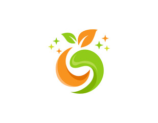 Fresh fruit logo design illustration.