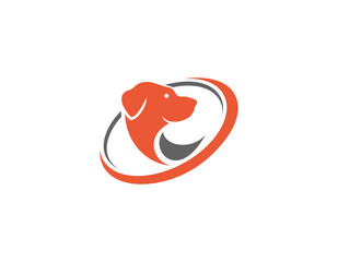 Dog care and adoption logo design illustration.