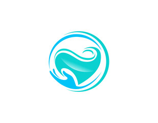 Full of care and love logo design illustration.