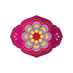 floral mandala or decoration oriental on white background