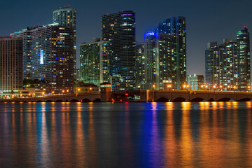 Fototapeta na wymiar Miami skyline. Downtown Miami skyline at dusk, Florida.