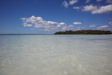 White sand beach by the Caribbean sea. Cuba.