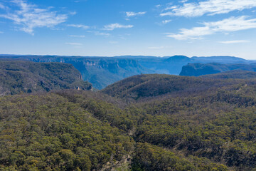 Aerial view of The Grand Canyon in regional New South Wales in Australia