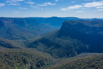 Aerial view of The Grand Canyon in regional New South Wales in Australia