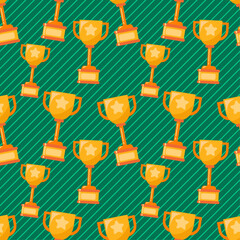 trophy seamless pattern vector illustration