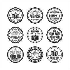 badge stamps pumpkin vector design