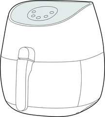 Professional Air Fryer Vector / Line Drawing. Icon, Logo, Design, Element
