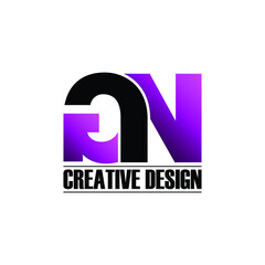 Letter GN simple logo design vector