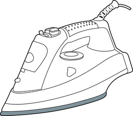 Professional Iron Vector / Line Drawing. Icon, Logo, Design, Element