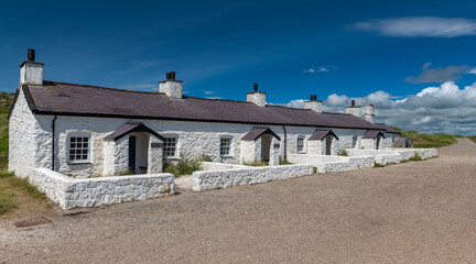 Fototapeta na wymiar Pilots' cottages, Llanddwyn Island, Anglesey, North Wales