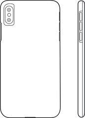 Professional Phone Case Vector / Line Drawing. Icon, Logo, Design, Element