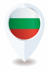 Flag of Bulgaria, location icon for Multipurpose. Republic of Bulgaria.