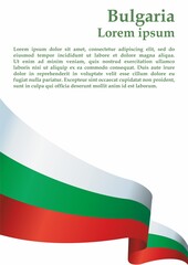 Flag of Bulgaria, Republic of Bulgaria. Template for award design, an official document with the flag of Bulgaria. Bright, colorful vector illustration.