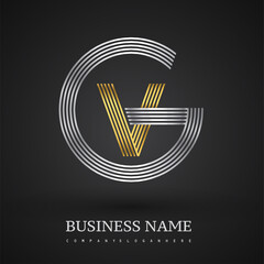 Letter VG logo design circle G shape. Elegant silver and gold colored, symbol for your business name or company identity.