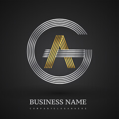 Letter AG logo design circle G shape. Elegant silver and gold colored, symbol for your business name or company identity.