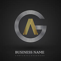 Letter AG logo design circle G shape. Elegant silver and gold colored, symbol for your business name or company identity.